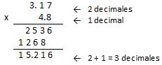 multiplicación con decimales