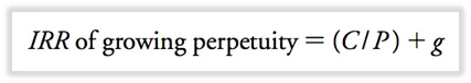 TIR para perpetuidad creciente